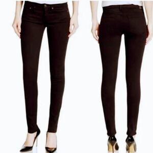 VINCE Dylan Skinny Black with Mulberry Rinse Jeans Goth Indie Sleeze Y2K Size 29